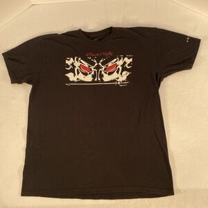 Aquaman DC Comics T Shirt XL Black Atlantis Warrior Graphic Tee Red Eyes Trident